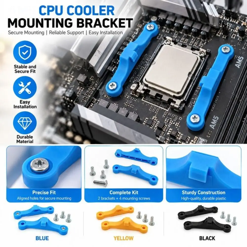 AM5 Interface CPU Cooler Fan Bracket Replacement DIY CPU Fan Retainer Bracket Retrofit Motherboard Cooler Bracket PC Build