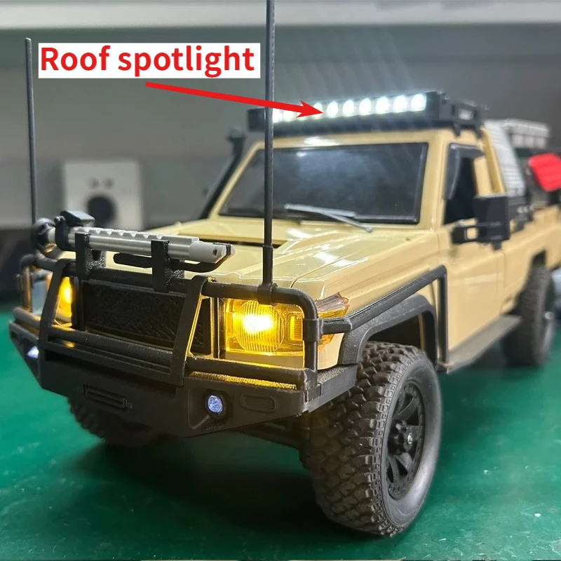 RC Pickup Upgrade Parts Custom‑Scale 3D‑Printed Roof Rack With Spotlights For MN82 82S 82Pro 1/12 Mod Replacement Accessories
