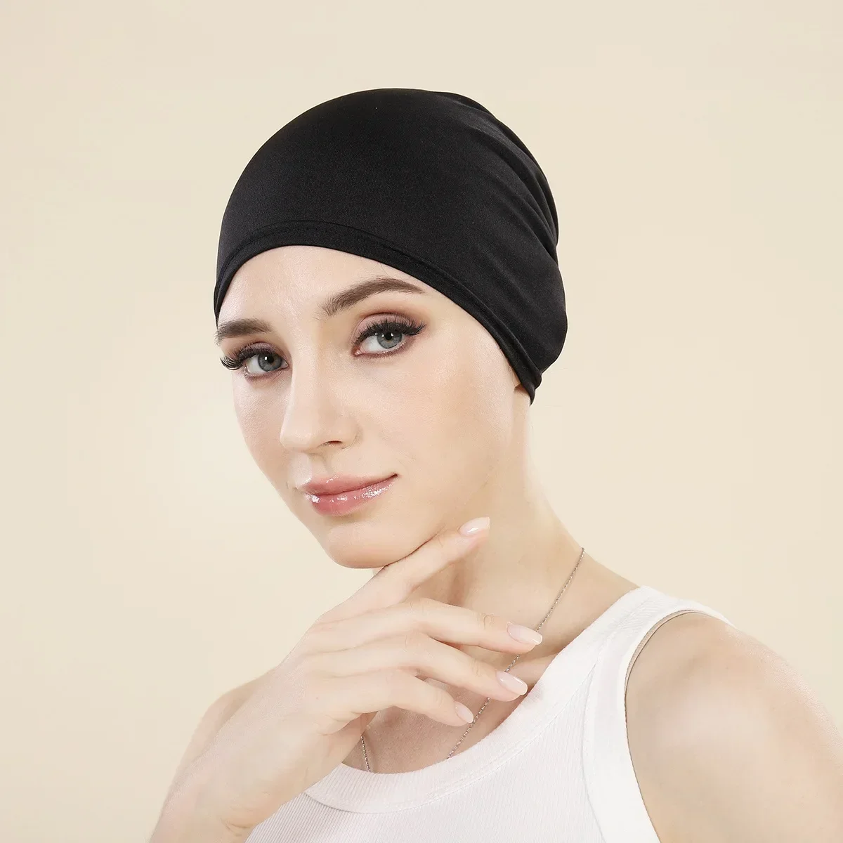 

Solid Color Beanies Muslim Inner Hijab Women Chemo Cap Underscarf Turban Bonnet Hair Loss Head Wrap Bandanas Hat Turbante Mujer