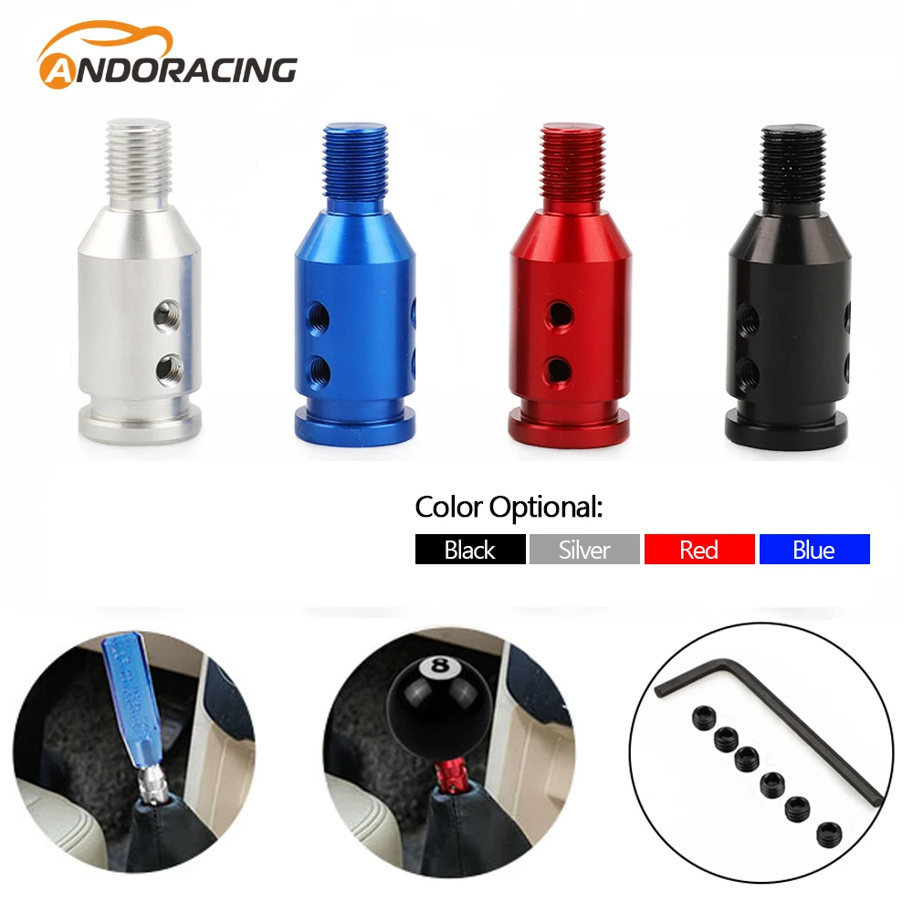 

Универсальная ручка переключения передач M12x1,25 M10x1,5, адаптер с резьбой, алюминиевый рычаг, сменная ручка для BMW Honda Toyota, ручные переключатели