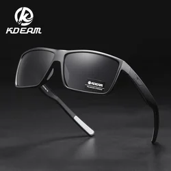 2026 KDEAM Brand Square Glasses Men's Driving Polarized Sunglasses Outdoor Travel Fashion Sunglass Silicone Nose Support UV400