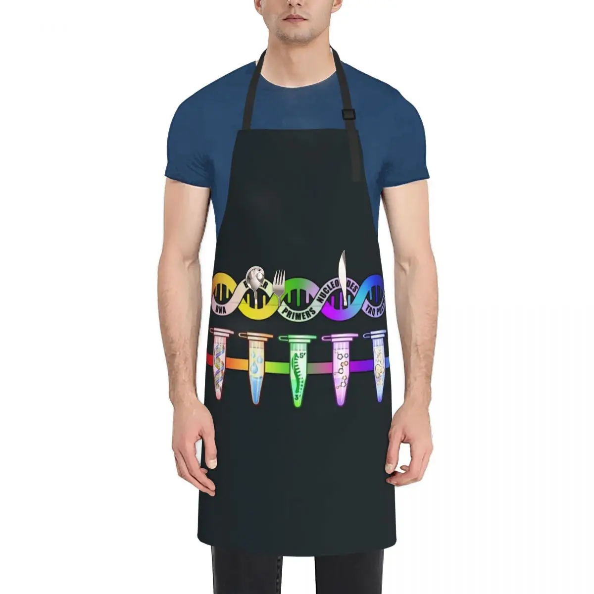

PCR Polymerase Chain Reaction Process Steps Components Pipette Tubes Biology Science Apron Custom Chef Uniform Apron