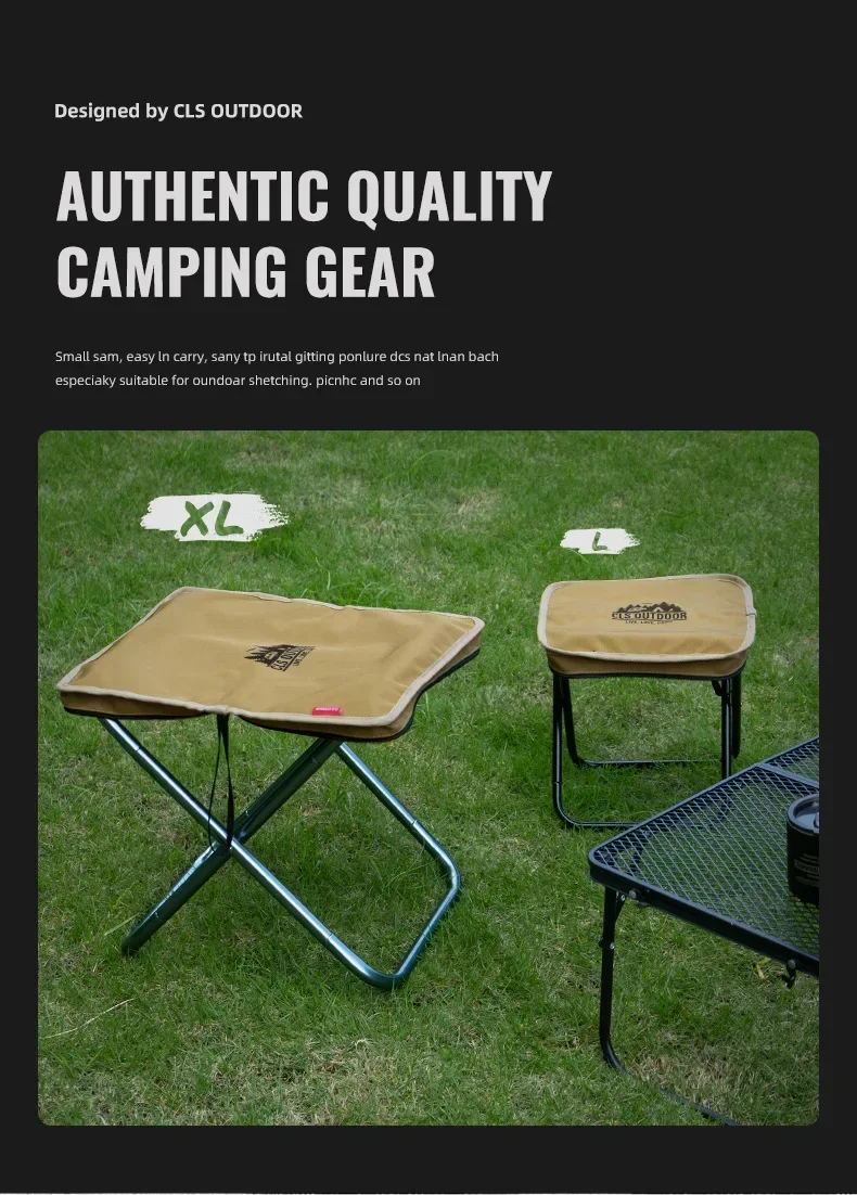 CLS&NOBANA Camping-Handtaschenstuhl, tragbarer, leichter Outdoor-Aluminium-Mattza-Stuhl, hochbelastbarer Reise-, Strand- und Angelstuhl – Detail 2