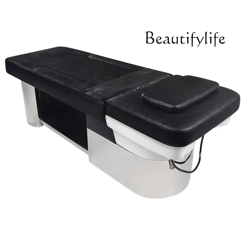 سرير شامبو من QBarber Shop، سرير شامبو شبه مستلق، سرير سبا، متجر تجميل للشعر، سرير دافق خاص