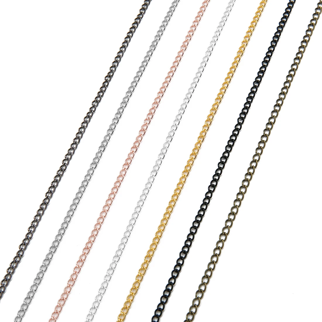 10 Yards Gold Rose Gold Color 2x3mm 3x4mm 4x5mm Bulk Necklace Bracelets Chain Extension Chain for DIY Jewelry Making Accessories image 2