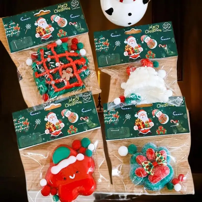 لطيف الكرتون عيد الميلاد موضوع محاكاة ضغط اللعب قرصة الضغط الإجهاد اللعب الهدايا