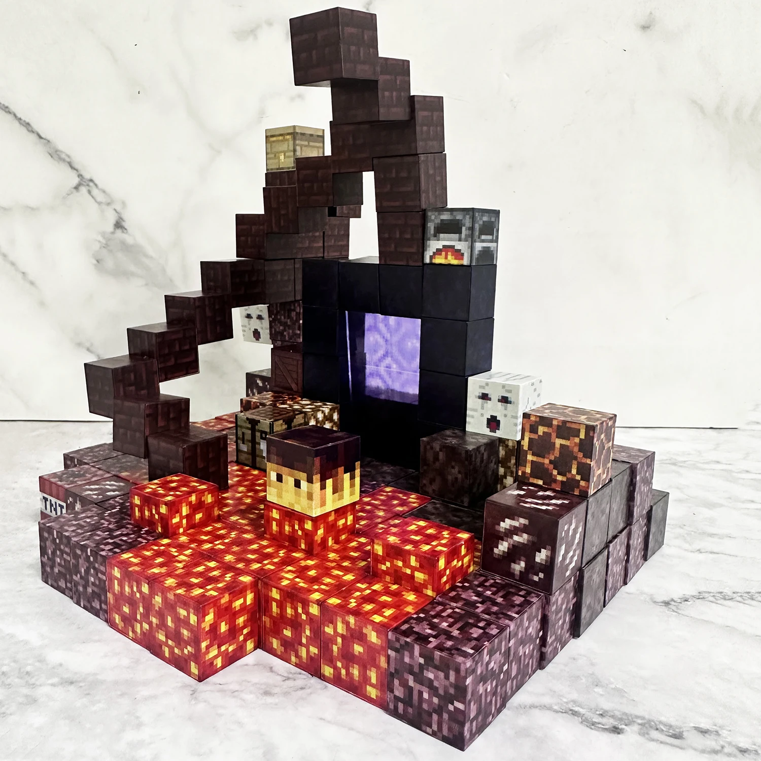 132 Pcs STEM Sensory Toy  Magnetic Building Block Magnet Cube Mine World Set for Boy Girl Kid Age 3+ DIY Model Children