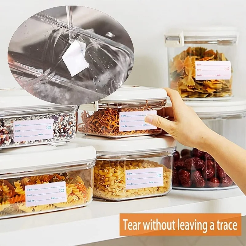 500PCS New Kitchen Food Stickers Date Content Label Home Made Sticker Roll Lables Rolling Sticker Merci Packaging Stickers