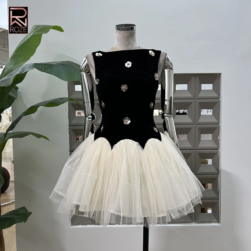 

Elegant Hit Color Slimming A Line Dresses for Women Round Neck Sleeveless High Waist Temperament Dress Female Fashion New