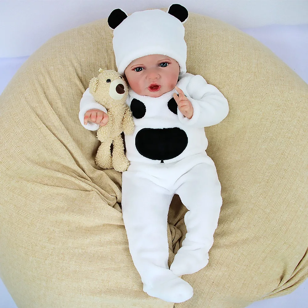 22 pouces doux Reborn poupée pure veines peintes à la main Visible vente chaude vinyle bébé poupée fait à la main greffe de cheveux W-022XM