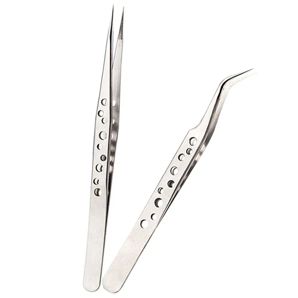 Useful Straight Curved Nippers Clip Tool Eyelash Tweezer Extensions Grafting Rhinestones Picker