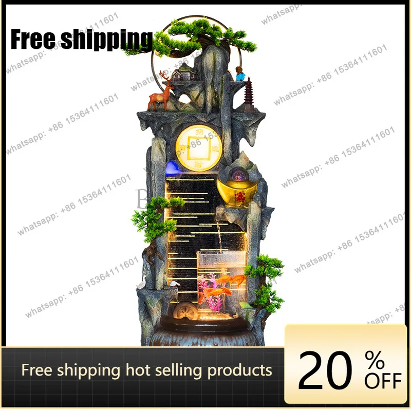 

Treasure Basin, Artificial Mountains and Flowing Water Wealth Decorations, High Mountain Circulating Water Landscape