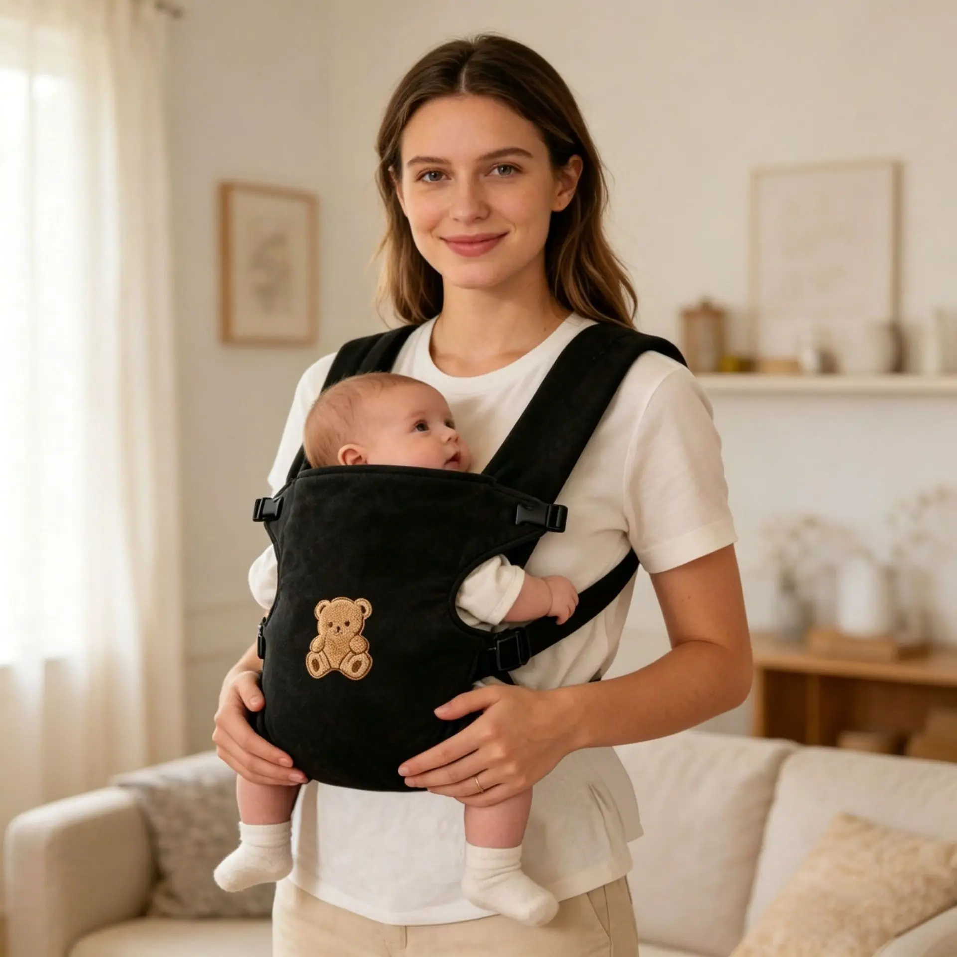 Multifunctional Baby Carrier Portable Travel Gear Adjustable Front and Back Straps Baby Carrying Device Newborn Baby Items