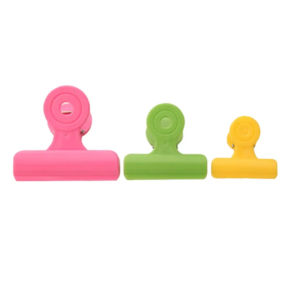 24Pcs Plastic Paper Binder Clips Candy Color Office Supplies Strong Grip Non-Damaging Document Organizer for Photos Papers Files