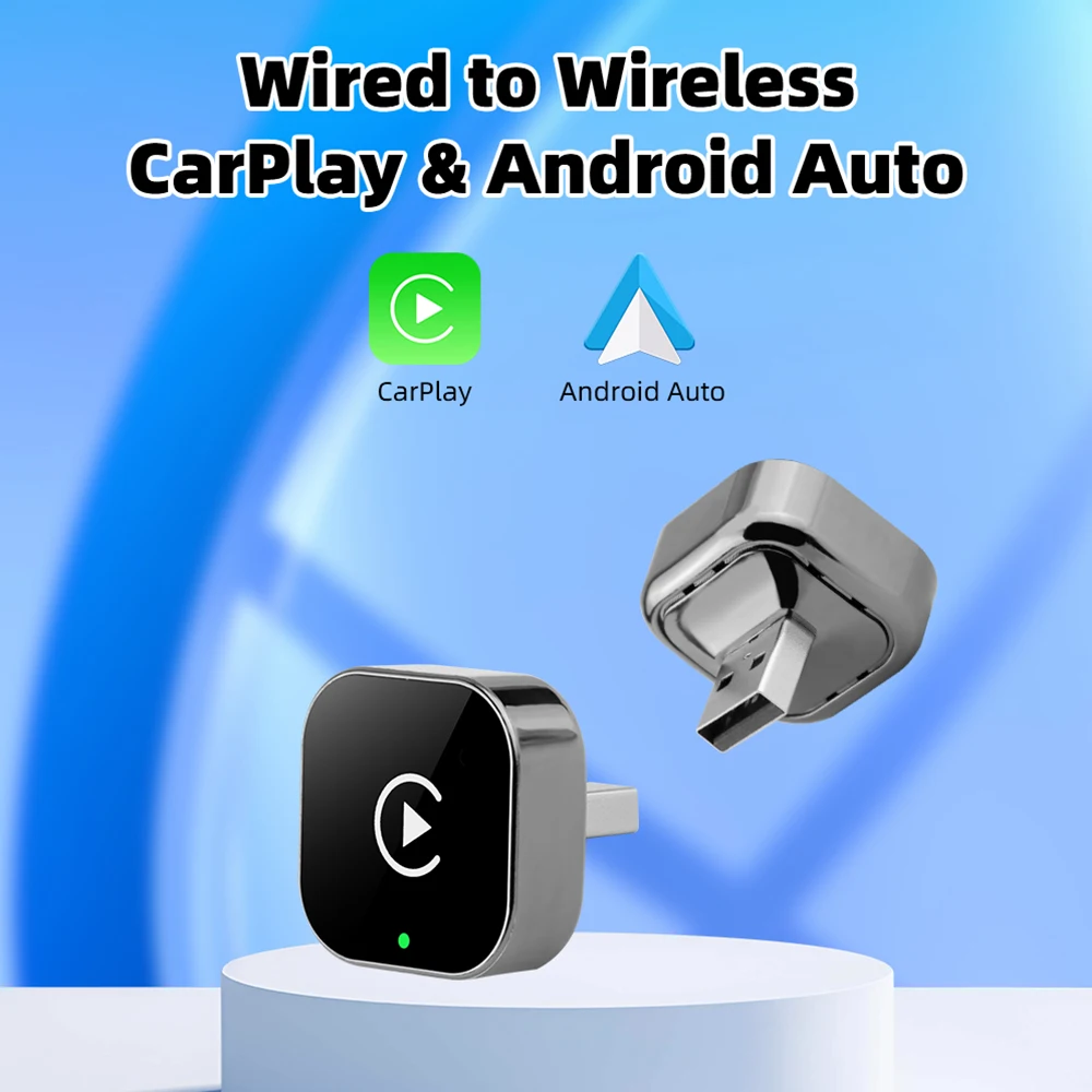 EKIY Wireless CarPlay Dongle Wireless Android Auto Adapter 2in1 AI Smart Box Car Intelligent Systems For Car With Wired CarPlay