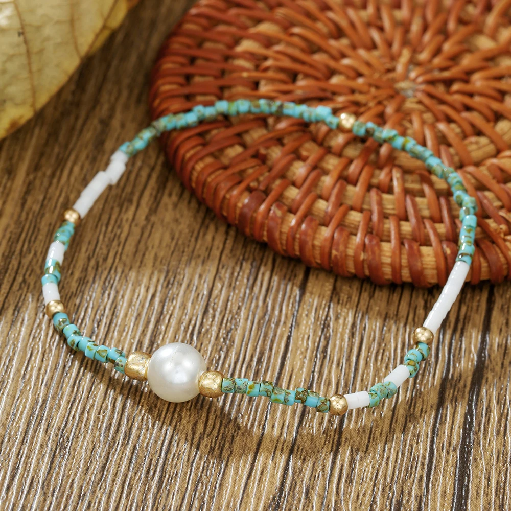 

Bohemian Pearl Rice Beads Bracelet for Women Handmade Charm Beaded Bracelet Jewelry Gift