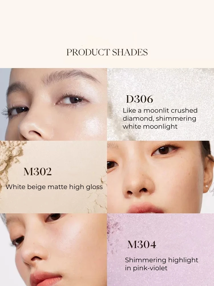 Joocyee 3D Highlight Palette Matte Nude Setting Long-lasting Waterproof Champagne Cosmetic Face Makeup