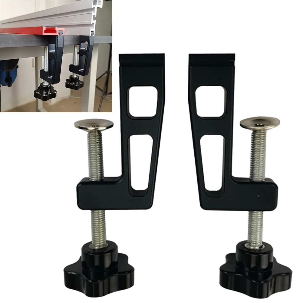 

2Pcs Woodworking Profile Fence Fix Clamp T Track Slot Clip Fixture Tools 75 Type Aluminum Alloy Fix Clamps 100*50 Mm