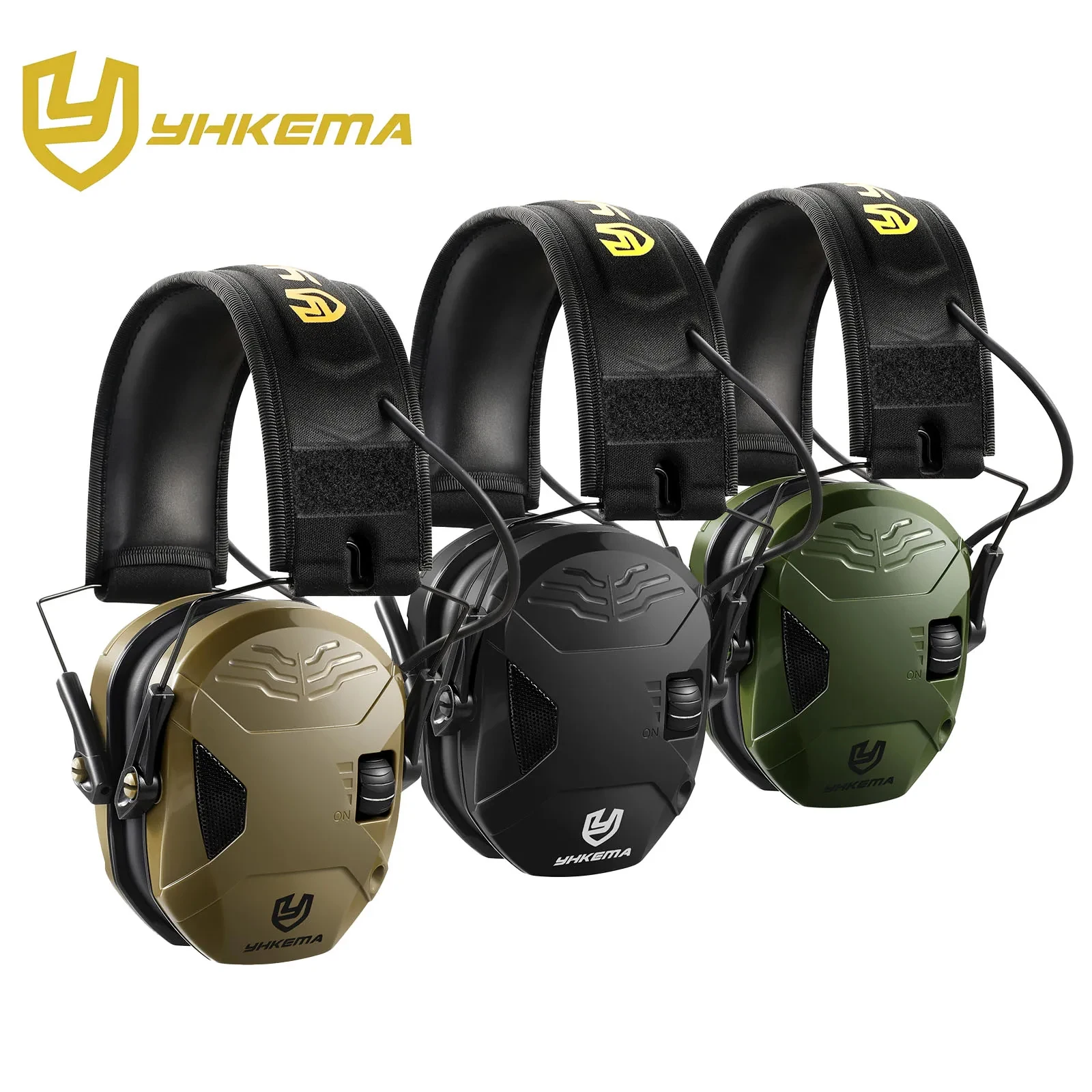 

Тактические электронные наушники YHKEMA для стрельбы и охоты на открытом воздухе с функцией звукоснимателя и шумоподавления, защита слуха