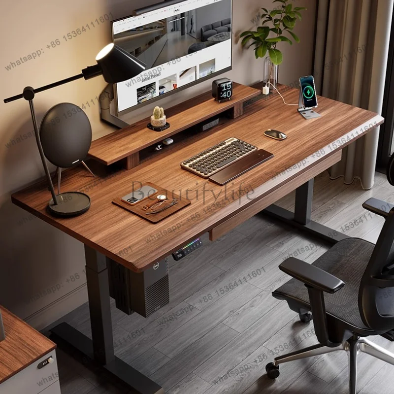 FG Modern Wooden Office Desk Electric Elevating Removable Storage Office Desk Organiser Aesthetic Ufficio Postmodern Furniture