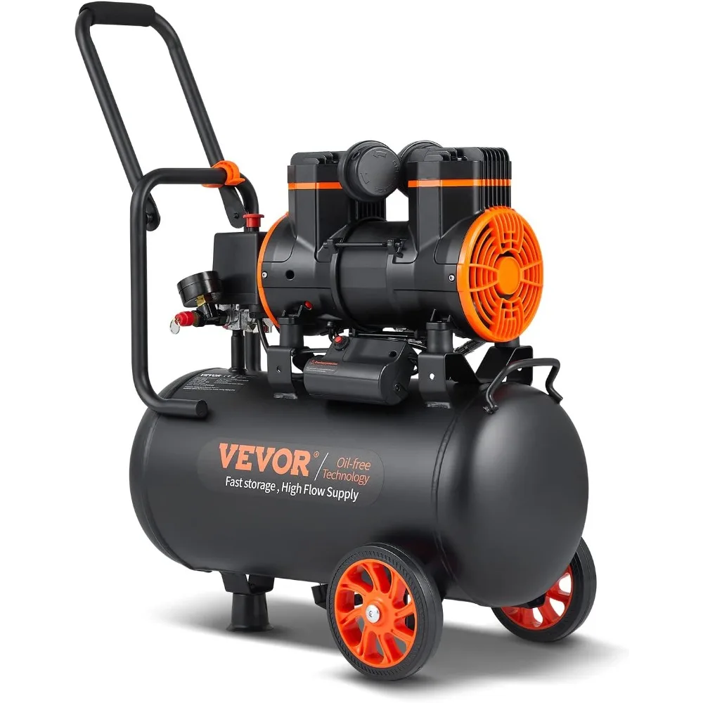 US Shipping 6.3 Gallon Air Compressor 2 HP 3.35 CFM at 90 PSI Oil Free Tank for Auto Tire Inflation Spray Painting