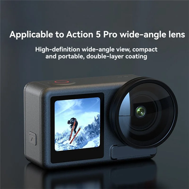 B92B-Wide Angle Lens Filter For DJI Osmo Action 5 Pro Camera Extend FOV To 180° HD Clear Wide-Angle Photography Accessory