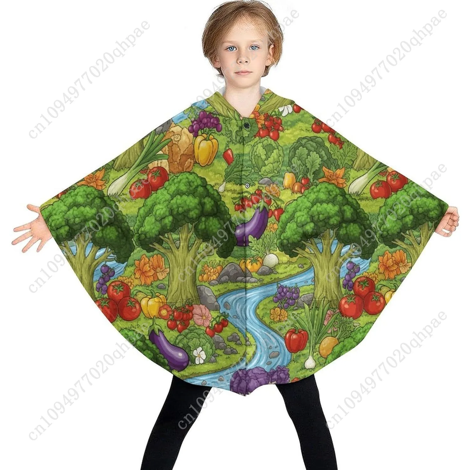 سترة بطانية مريحة من الفلانيل، هوديي كبير الحجم مع خضروات مع جيوب للأطفال والمراهقين