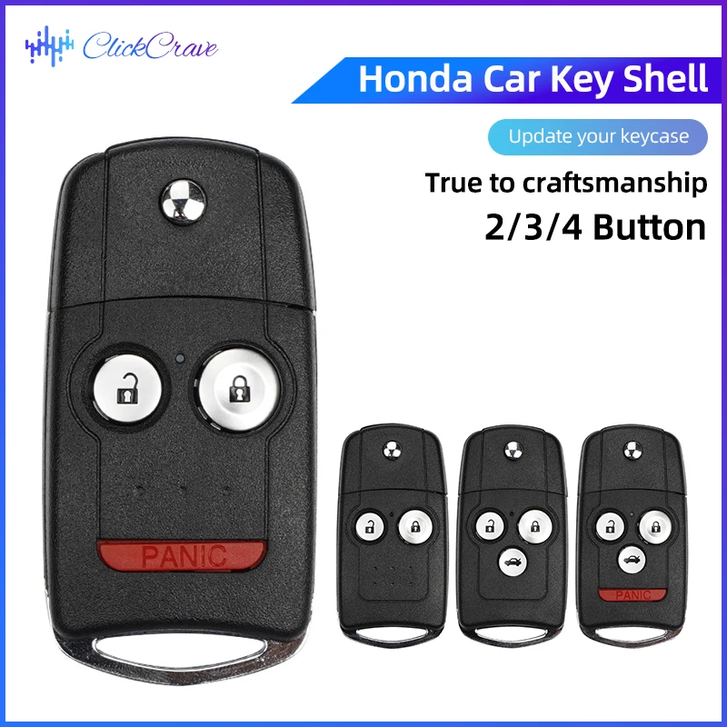 1PCS Car Replace Key Cover Flip Key Shell Case For Honda Fit Accord Civic Odyssey Pilot CRV Elevate Vezel BRV Insight CITY Legen