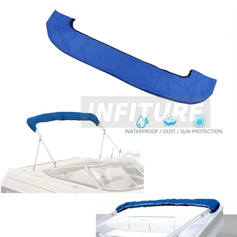 Bimini Top Boot Cover 600D 3Bow/4Bow No Frame Waterproof Yacht Boat Cover with Zipper Anti UV Dustproof Cover Marine Accessories