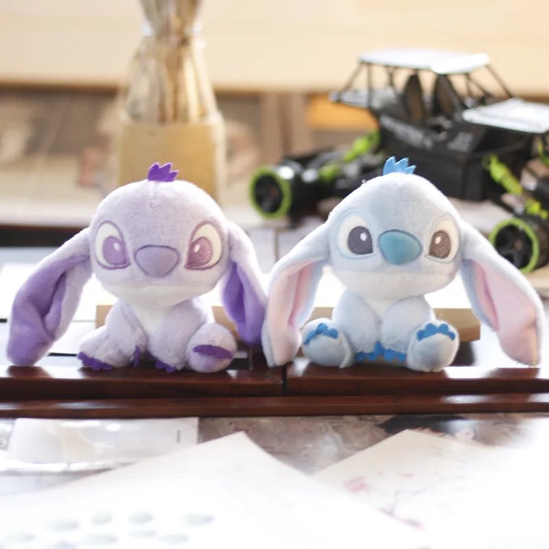 MINISO Cute Stitch Plush Keychain Toy Kawaii Lovely Lilo & Stitch Doll Angel Plushies Cute Stuffed Bag Pendant Girls Gift