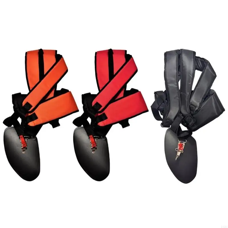 

E5BE Heavy Duty Adjustable Harness For Gasolines Electric Brush Cutters Ergonomic Shoulder Strap With Breathable Mesh Design