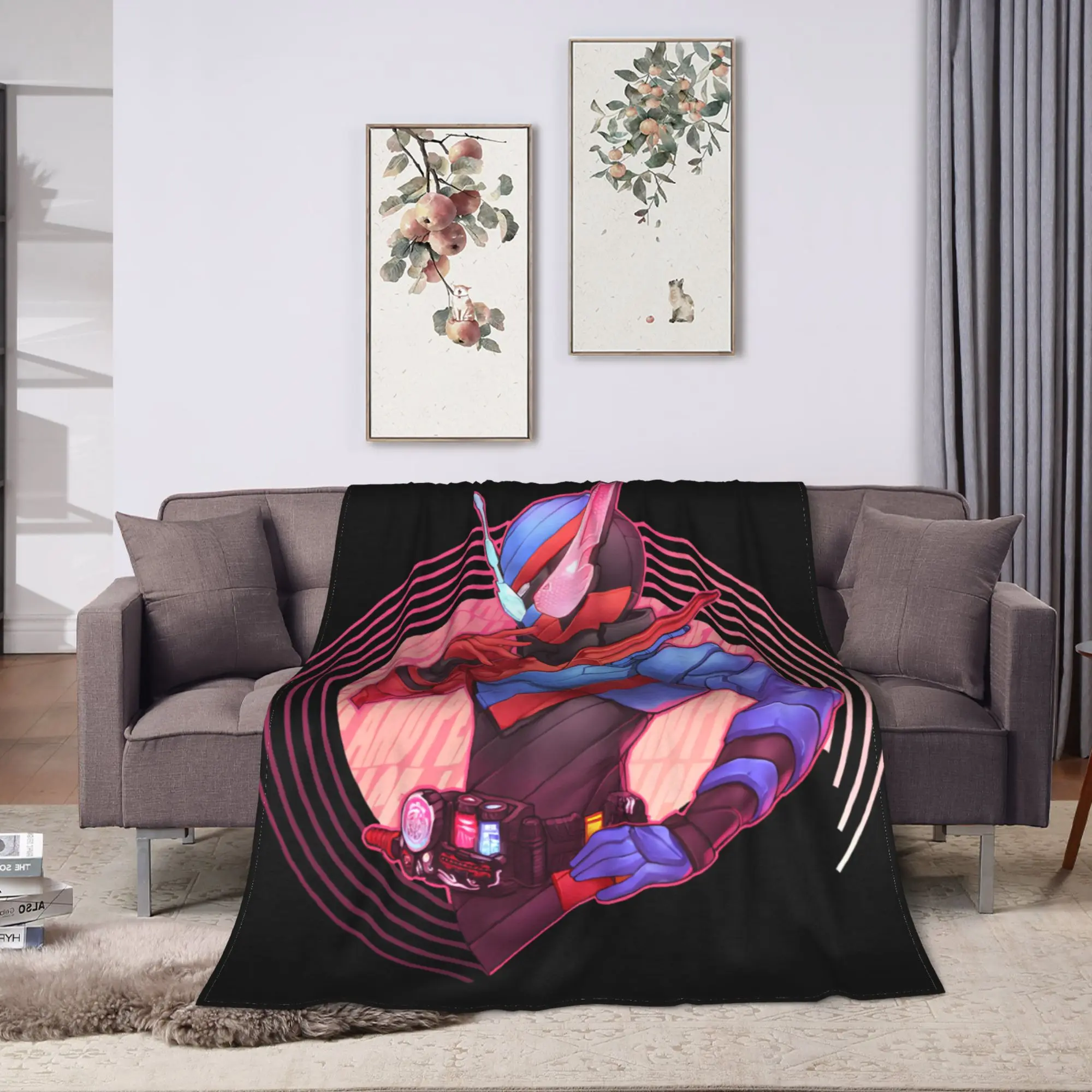 Kamen Riders Blanket Quality Warm Soft Build Love and Peace Bedding Throws Winter Kids Couch Chair Fluffy Bedspread
