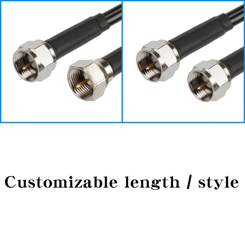 BNC to F Male Plug BNC Female Jack to BNC to F to BNC Male Connector crimp RG58 cable Wire Terminal RF jumper pigtail 0.3m~50m