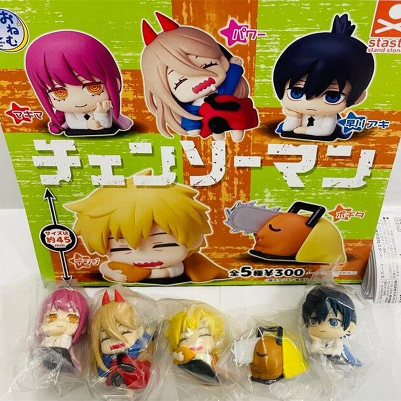 Chainsaw Man Original Gashapon Capsule Stasto Mini Figures Denji Makima Power Aki Pochita Cute Anime Figure Model Doll Toys Gift