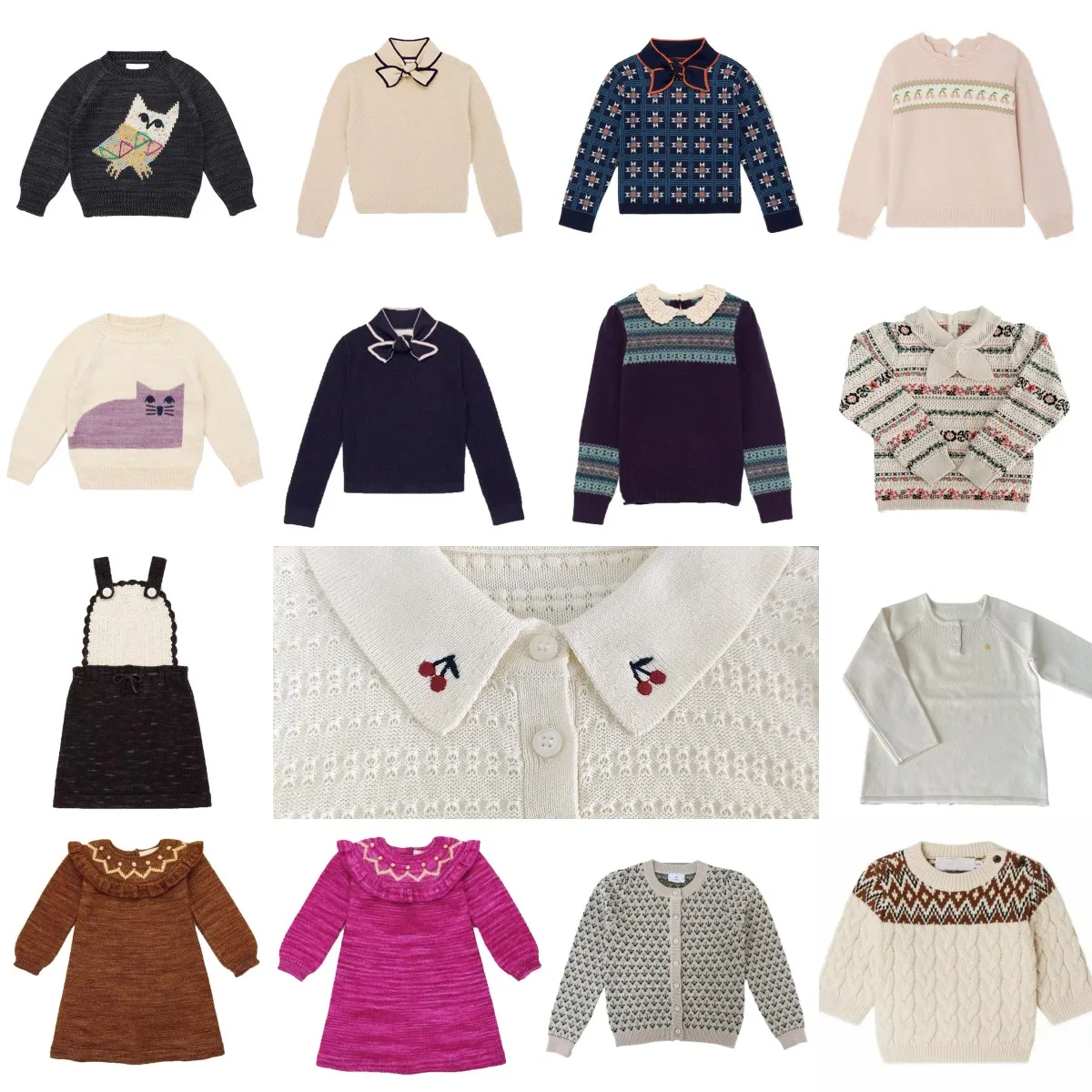 

Kids Girls Sweater 25 Autumn and Winter Cute Bow Tie Knitted Sweater Children's Knitted Dress Knit Cardigan Outwear