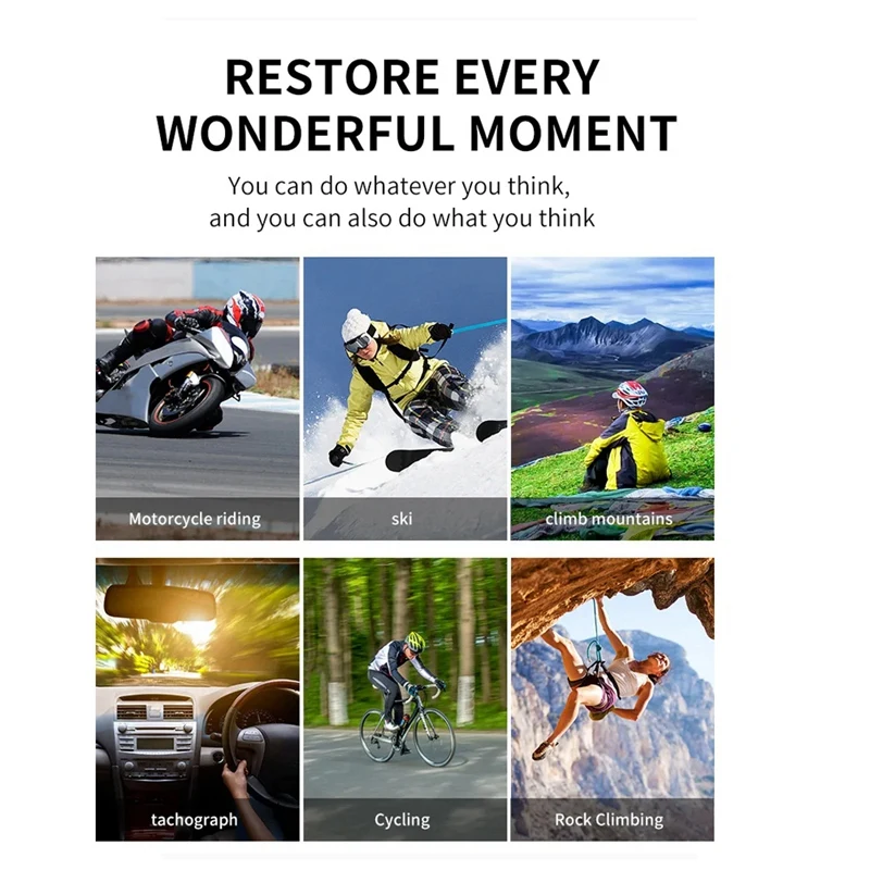 Mini Action Camera 4K60fps Ultra HD 16MP Wifi 145°10M Body Waterproof Helmet Video Recording Camera Sports DV Cam