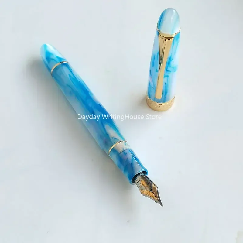 Kaigelu 356 Caneta tinteiro de resina com clipe dourado EF/F/M Nib Linda caneta de tinta para presente de escrita em 4 cores para escritório, negócios e casa