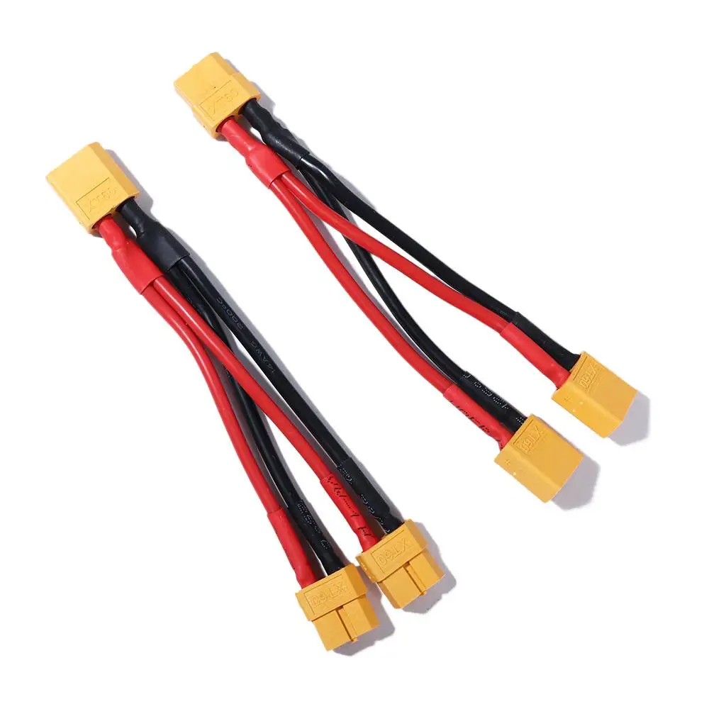 One Female to Two Male Y Splitter Wire XT60 Female Power Cable Battery Connector Cable Parallel Battery Cable Connector Wire