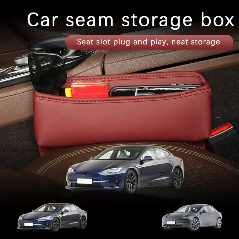 

Car Seat Gap Organizer Multifunction Console Storage Box Car Interior Storage Pocket For Tesla Model S Model 3 Model Y Model X