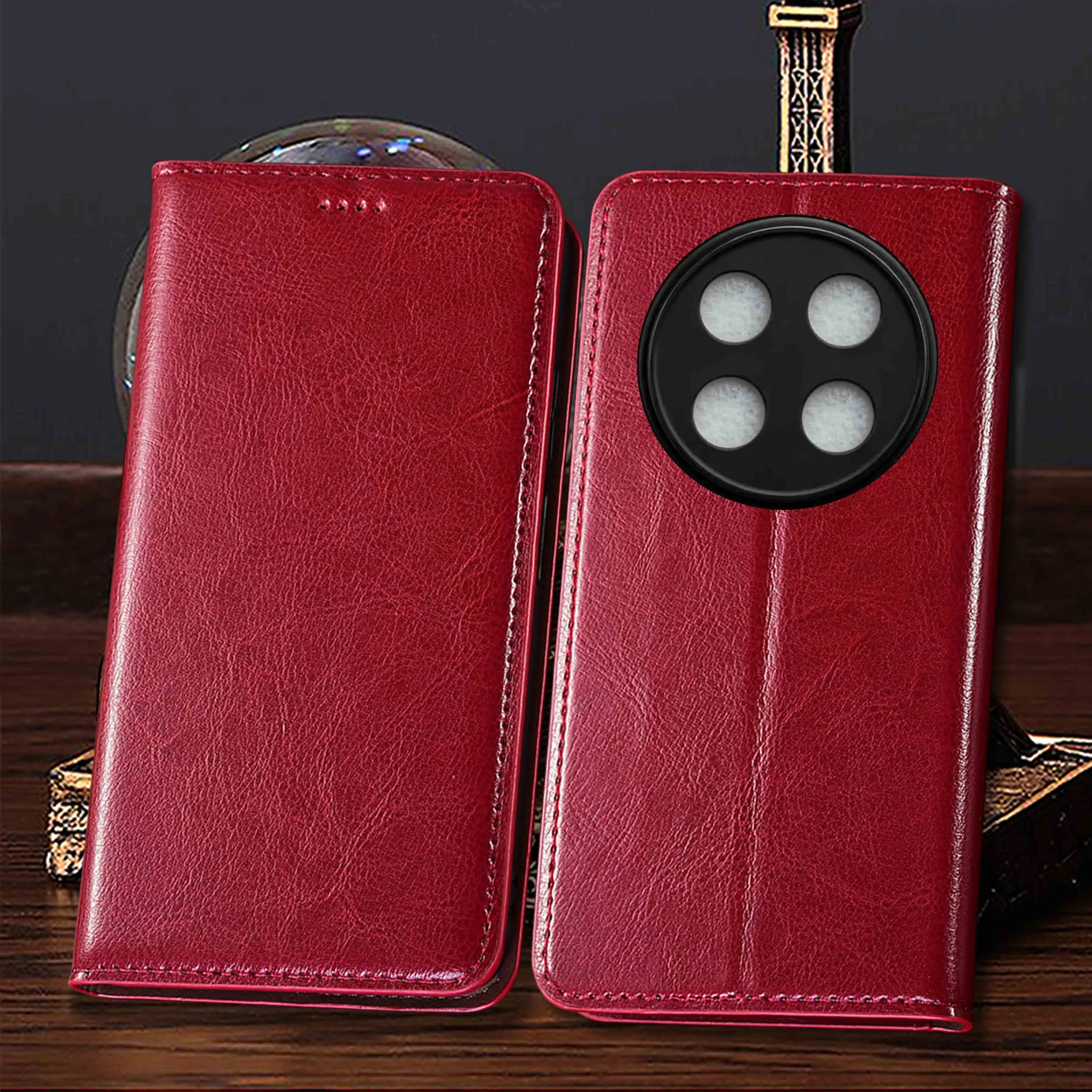 For Honor X40 X40i X50 X50i X60 X60i X70 X70i X80 X80i Pro Plus GT Max Crazy Horse Pattern Of Genuine Leather Flip Phone Case