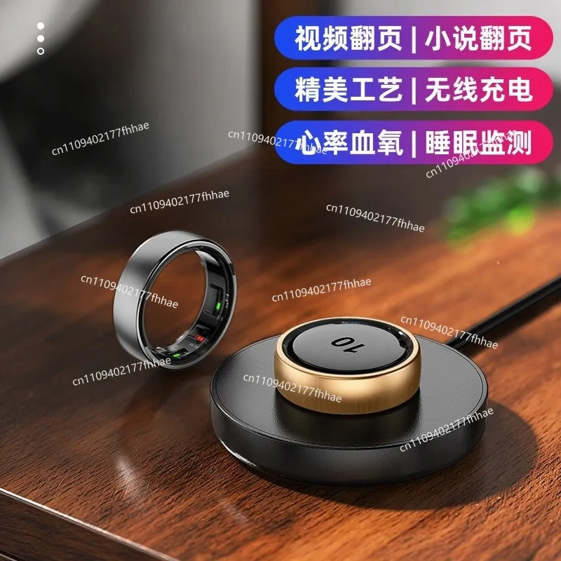 R10 Smart Ring Gesture Heart Rate Pedometer Pressure Function Waterproof Video Page Turning Sports Wireless Charging