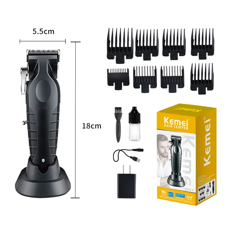 Usb Rechargeable Cordless Electric Body Groin Hair Trimmer Kemei Km-2296 2500mah Lithium Battery Adjustable Trimmer for Men