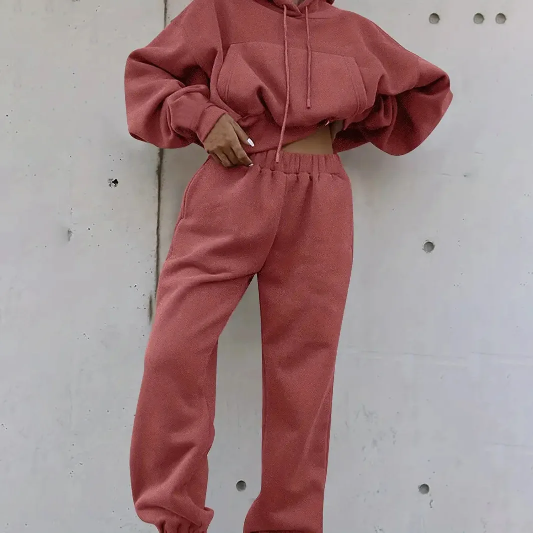 

Two Piece Set Women Tracksuit Autumn Winter Sportwear Hoodies Sweatshirts Trousers Jogger Drawstring Pants Loose Y2k Streetwear