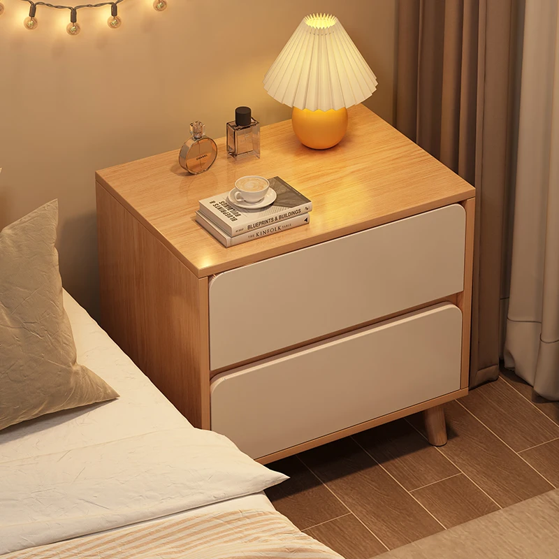 Bedside Table Small Simple Modern Side Cabinet Household Bedroom Simple Solid Wood Storage Cabinet Rental Room Shelf