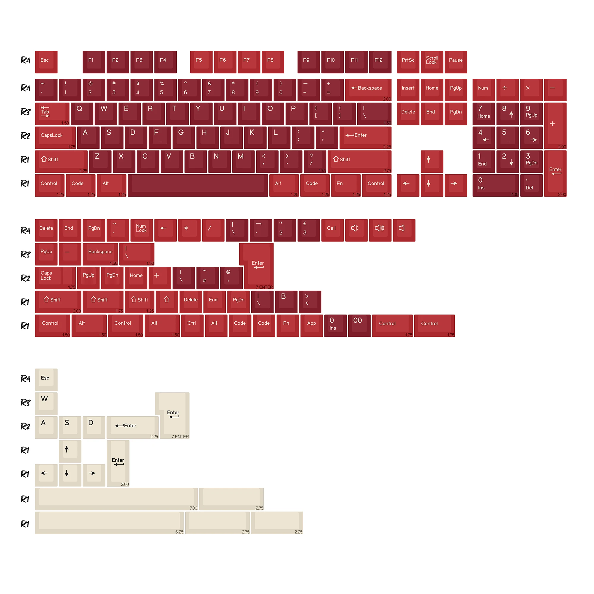 KBDiy 174 toetsen Retro GMK Botanische PBT Keycap ISO Double Shot Cherry Profile Key Caps voor MX Switches Gaming Mechanisch toetsenbord