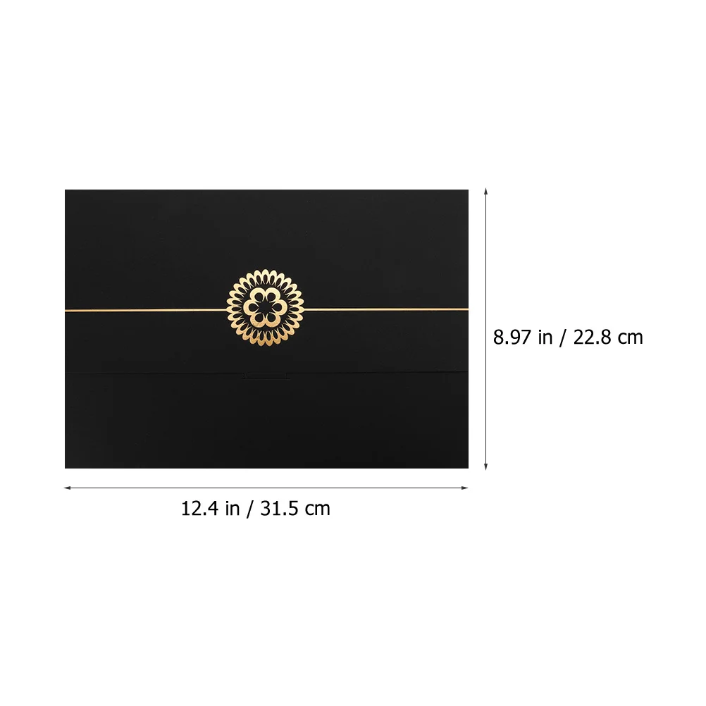 

3pcs Paper Certificate Folder A4 Diploma Holder Cover For Award Graduation Document Protection Black File Envelop Storage Office