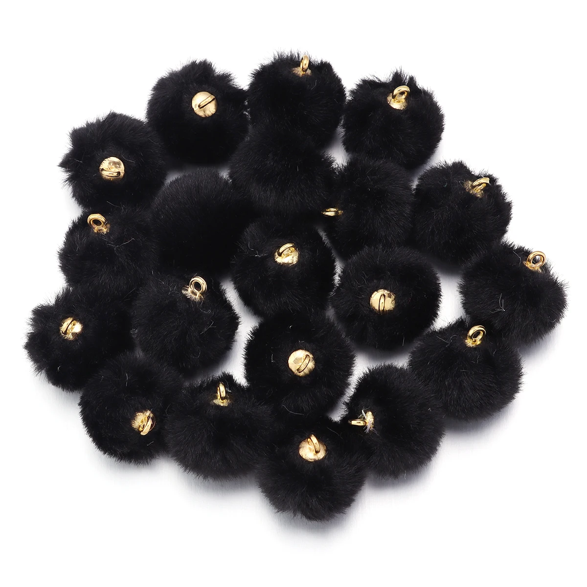 20pcs Plush Fur Covered Ball Beads Charms Imitation Rabbit Fur Pompom Pendant For Jewelry Making DIY Necklace Bracelets Earrings image 3