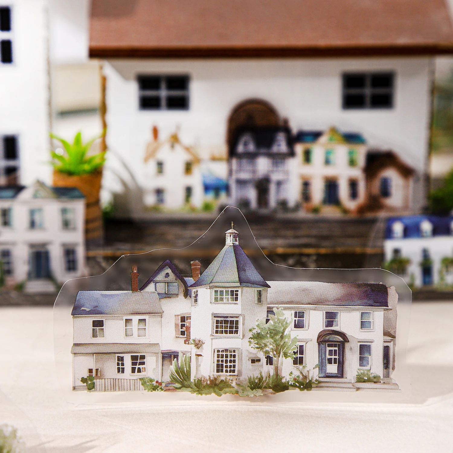 Longing for Small Town Series Vintage Building Landscaping Sticker Book Creative DIY Journal Material Collage Stationery