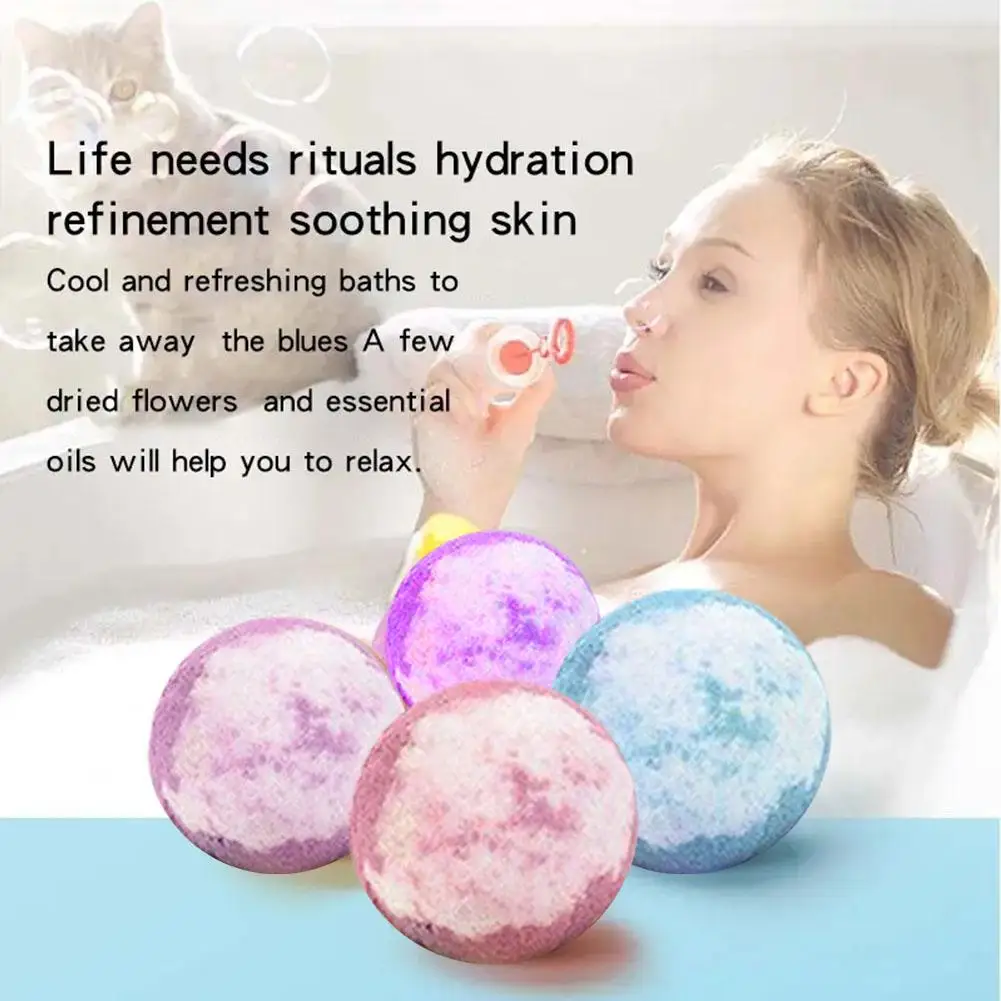 1PCS Bubble Small Bath Bombs Body Stress Relief Exfoliating Shower SPA Moisturizing Fragrances Aromatherapy Salt Bath Ball W4G9