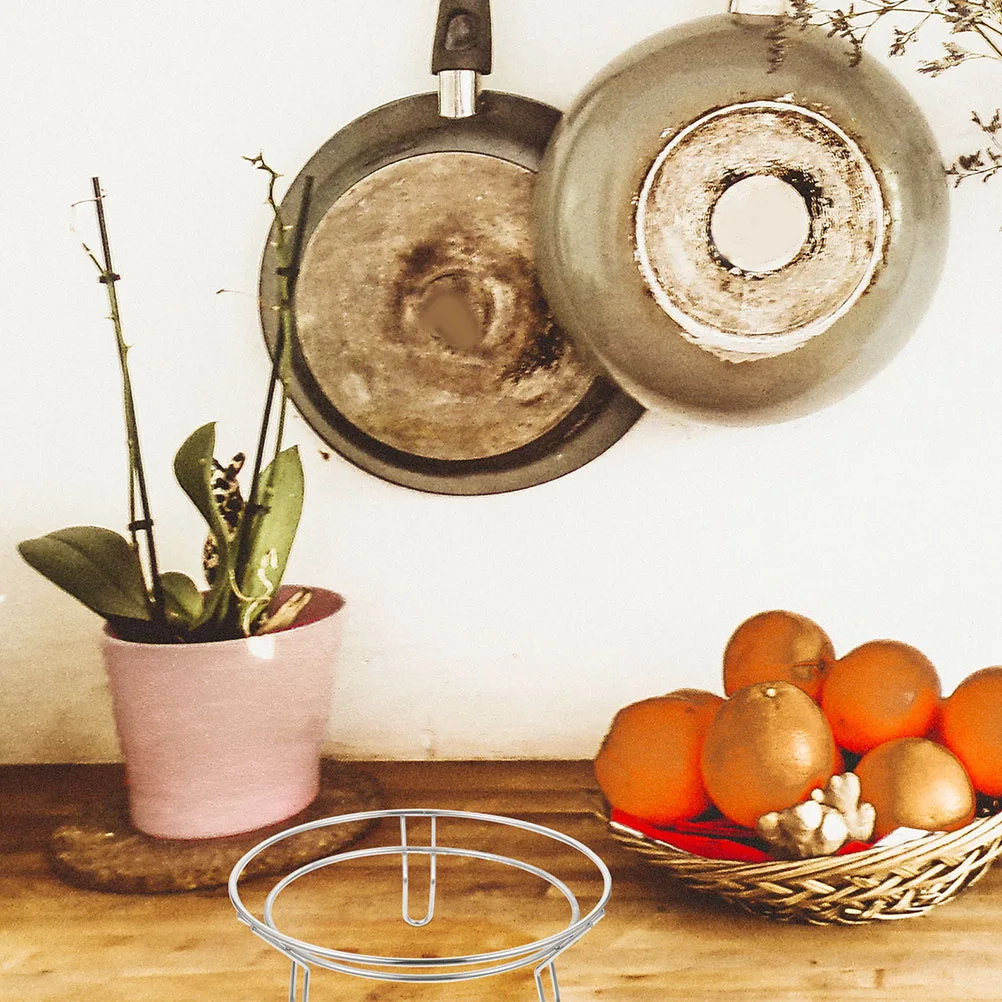 

Stainless Steel Wok Holder Multi-Function Cooling Anti-Slip Pan Support Kitchen Wire Trivet Countertop Pot Holder Household